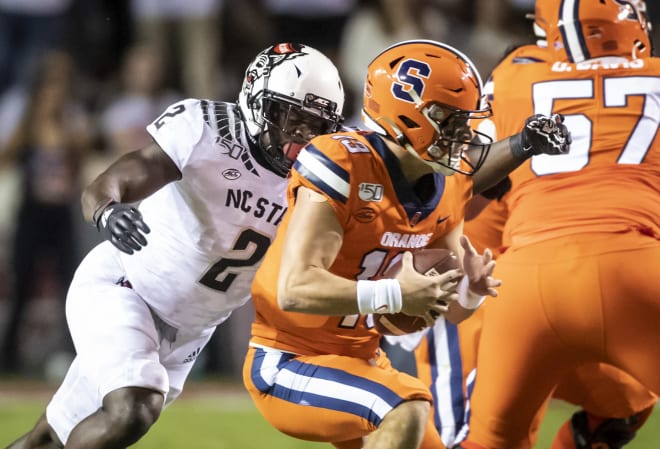 NC State Wolfpack football linebacker Louis Acceus