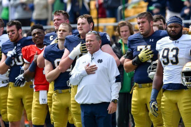 Notre Dame football head coach Brian Kelly