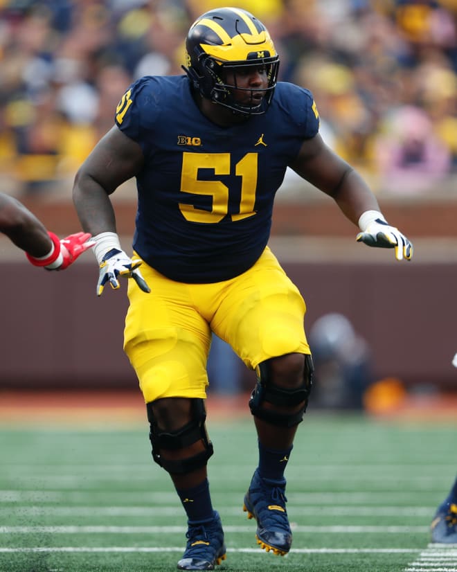 Former Michigan Wolverines football center Cesar Ruiz