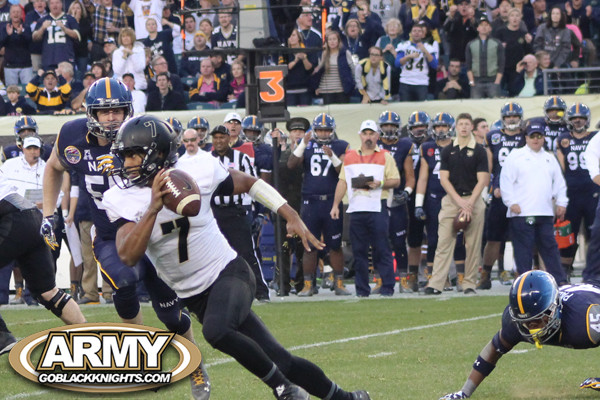 Carter in action on the big stage in the Army-Navy game last December