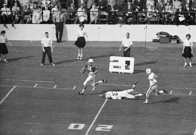 Nebraska QB Dennis Claridge broke the game open early with his 68-yard touchdown run against Auburn in the 1964 Orange Bowl. 