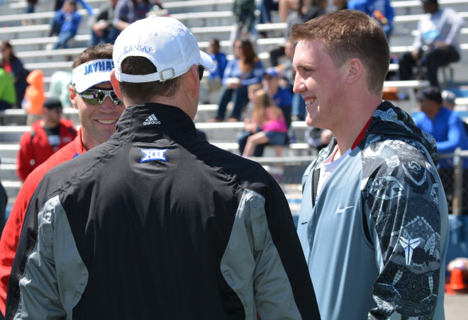 Bowen and Beaty made sure to talk with Jay Dineen at the spring game
