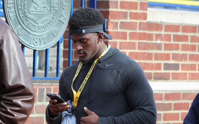 Samuels committed to Michigan after visiting for the spring game.