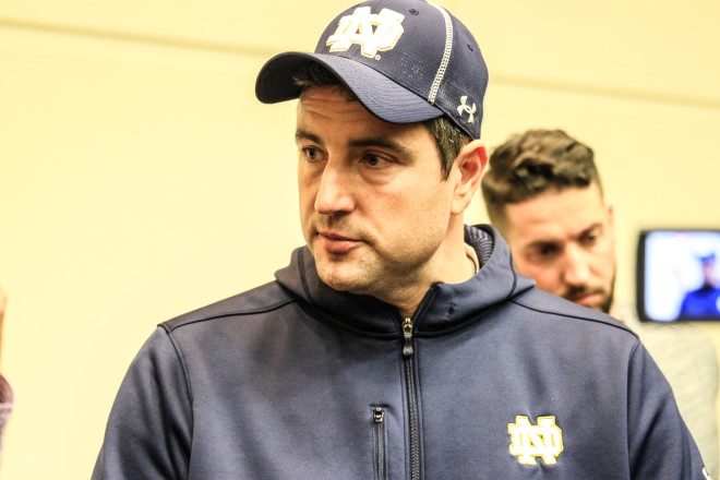 Irish assistant Mike Elston is entering his second season as the program's linebackers coach.