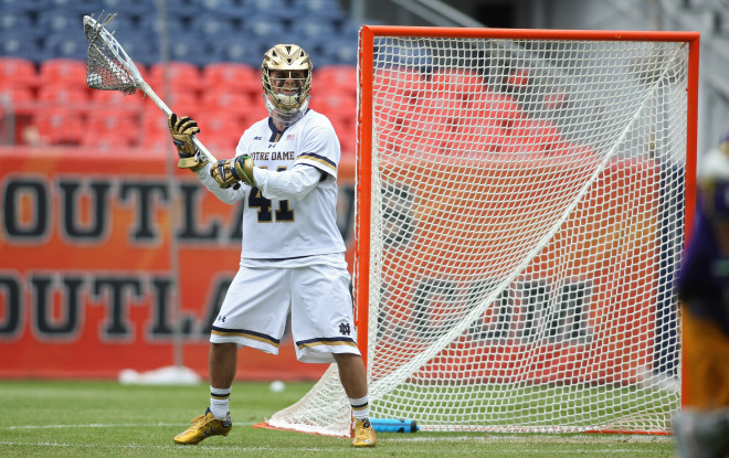 Notre Dame fell 13-9 in the NCAA quarterfinals to North Carolina on Sunday.