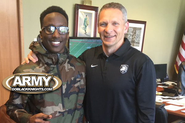 CB, Dean Ngendakuriyo with Army Head Coach Jeff Monken will be back on campus next month