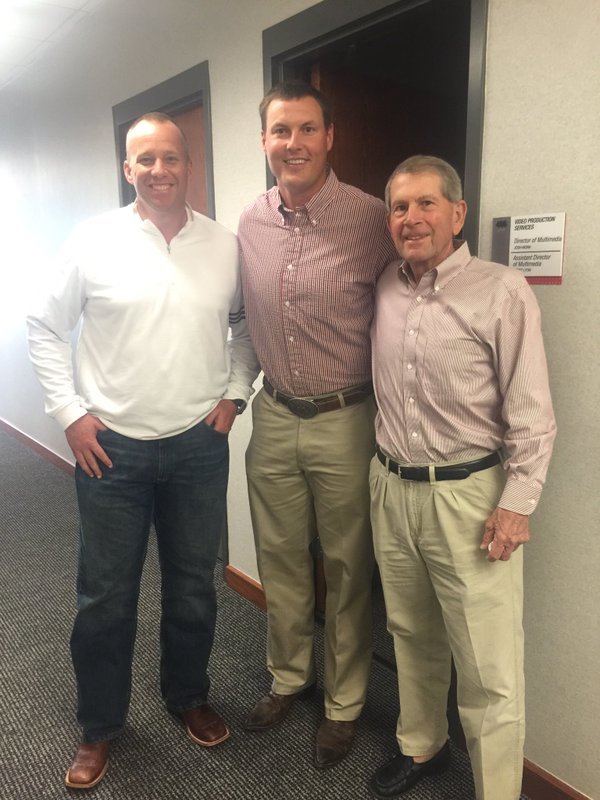 NCSU head coach Dave Doeren, Rivers and former Pack assistant coach Joe Pate. 