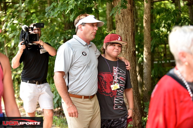 Smart said he had to talk to this young Alabama fan.