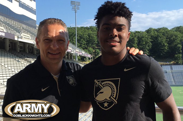 Army Head Coach Jeff Monken with Rivals 2-star QB Beau English during today unofficial visit