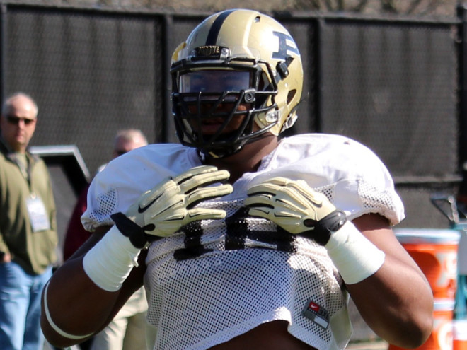 Eddy Wilson seems to have a starting tackle spot locked up with Ra'Zahn Howard not returning to Purdue.