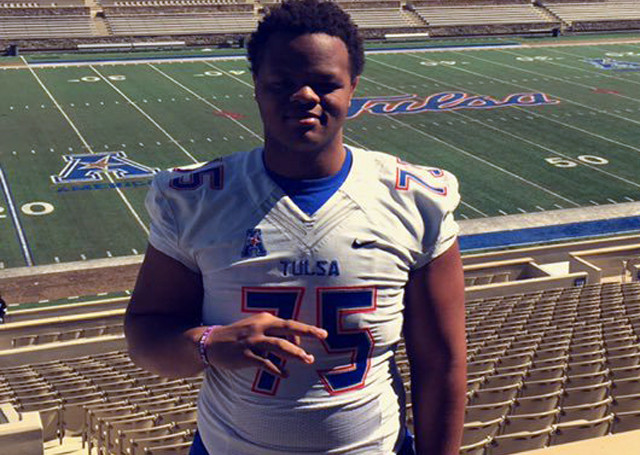 Dante Bivens during an unofficial visit to Tulsa in March.