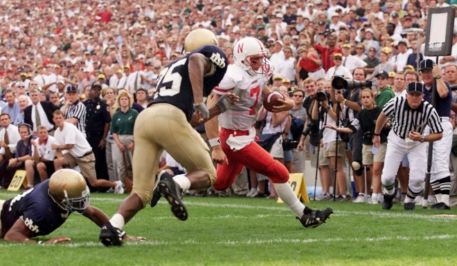 Nebraska quarterback Eric Crouch scored the game winner in overtime at Notre Dame in 2000. 