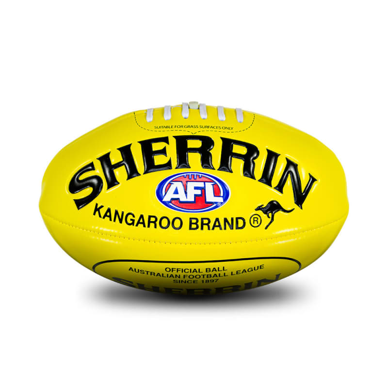 Brand New Buffalo Soft Touch PVC Full Size 28cm Yellow Aussie Rules Football 