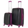 Swiss Case 4 Wheel Bold 2Pc Suitcase Set - Black / Pink
