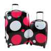Swiss Case 4 Wheel 2Pc Hard Suitcases Pink Disco