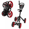 Caddymatic Golf Quad 4-Wheel Folding Golf Pull / Push Trolley Black/Red