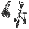 Caddymatic Golf X-TREME 3 Wheel Push/Pull Golf Tolley with Seat Black
