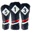 Ram Golf Premium Vintage Style PU Leather Headcovers Set, Retro Black, Driver, Fairway Woods (1,3,5) #
