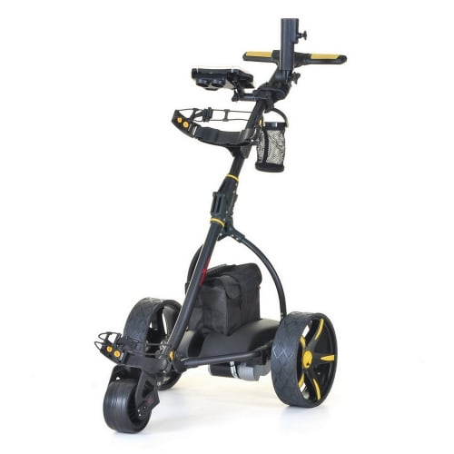 Caddymatic V2 Electric Golf Trolley / Cart With 36 Hole battery With Auto-Distance Functionality Yellow