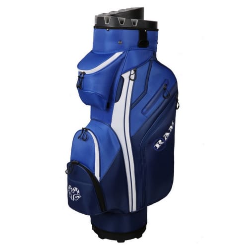 Ram Golf Premium Trolley Bag with 14 Way Molded Organiser Divider Top Blue/Blue