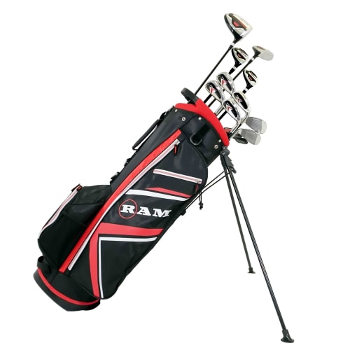 Ram Golf Accubar Plus Golf 1 Inch Longer Clubs Set - Graphite Shafted Woods, Steel Shafted Irons - Mens Right Hand - Stiff Flex