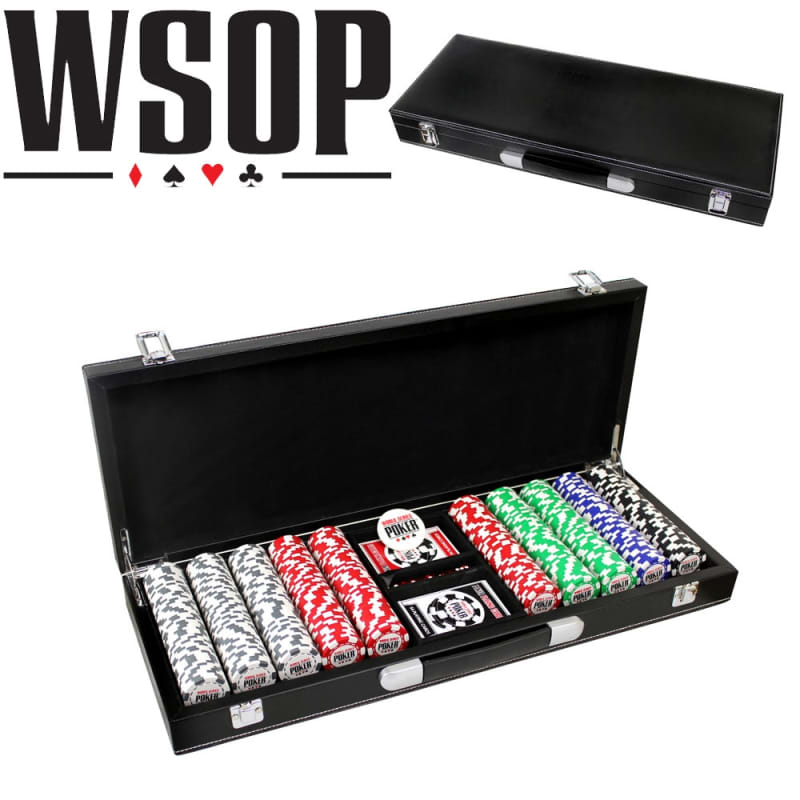 World Series Of Poker 500pc Set with Leather Case