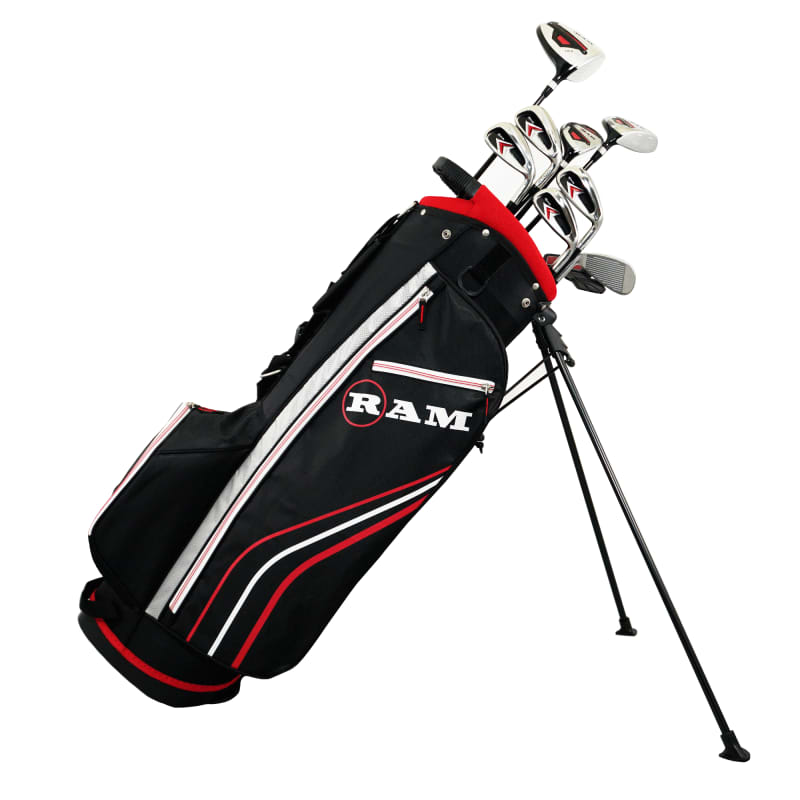 Ram Golf Accubar 1 Inch Longer Golf Clubs Set - Graphite Shafted Woods,  Steel Shafted Irons - Mens Right Hand - Stiff Flex  -  GolfGear