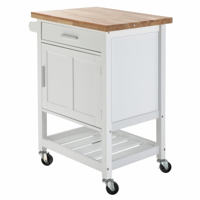 Homegear Compact Kitchen Storage Cart Island White just ...