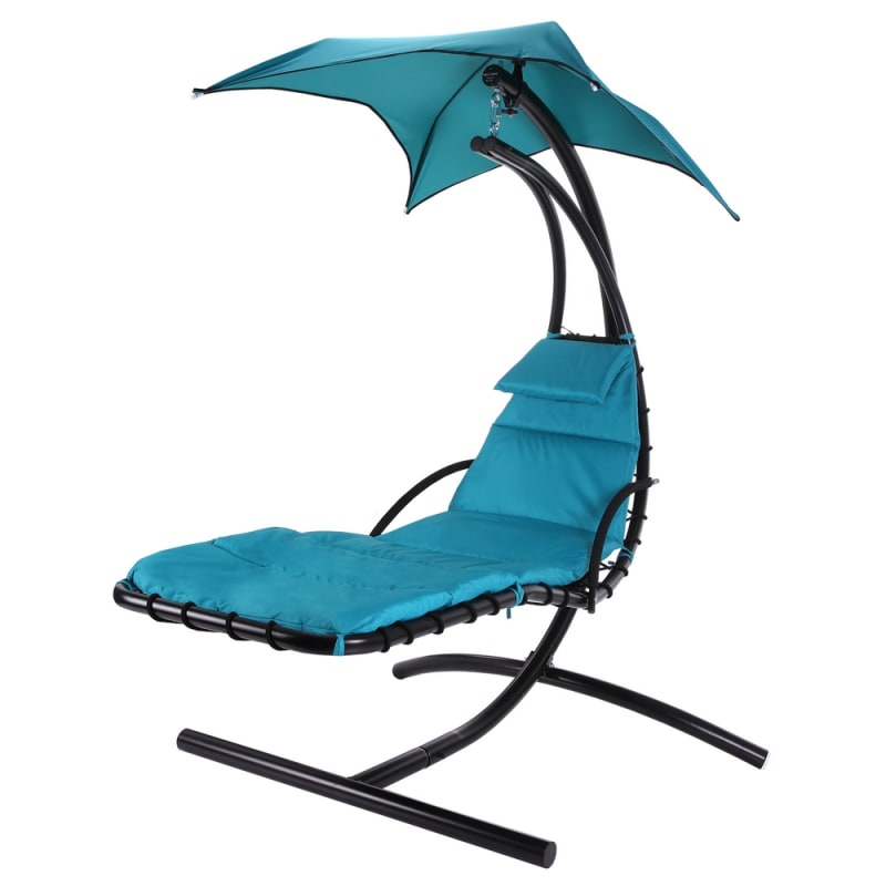 Open Box Palm Springs Outdoor Hanging Chair Recliner Teal