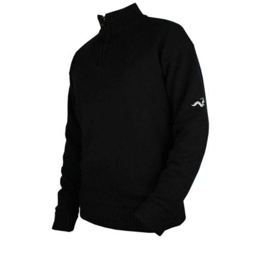 Woodworm Golf Lined Wool Half Zip Sweater - Black