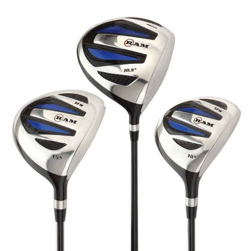 Ram Golf EZ3 Mens Wood Set inc Driver, 3 Wood and 5 Wood - Headcovers Included - Graphite Shafts