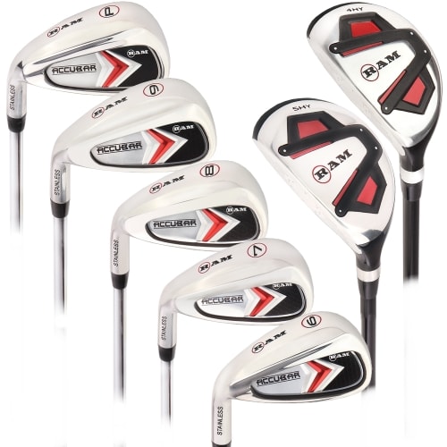 Ram Golf Accubar Mens Clubs Iron Set 6-7-8-9-PW with Hybrids 24° and 27° - Lefty