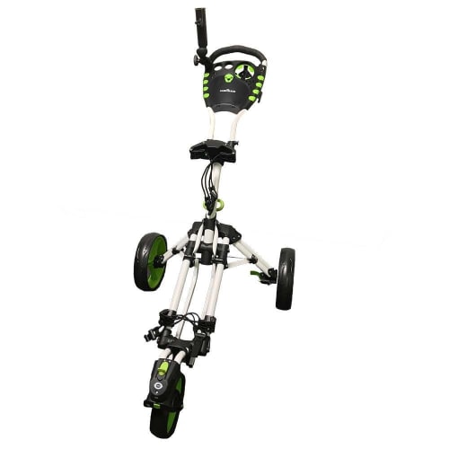 Caddymatic Golf 360° SwivelEase 3 Wheel Folding Golf Trolley White/Green