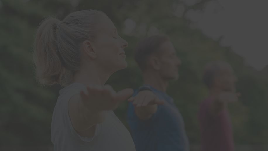 stretching, yoga, outdoors, arms outstretched, warrior pose