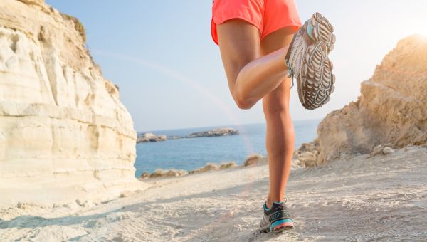 woman running on beach