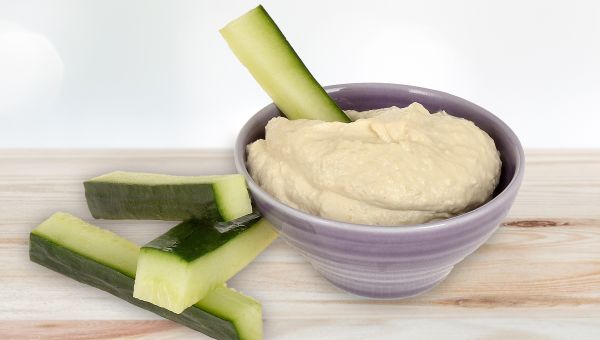 cucumbers and hummus
