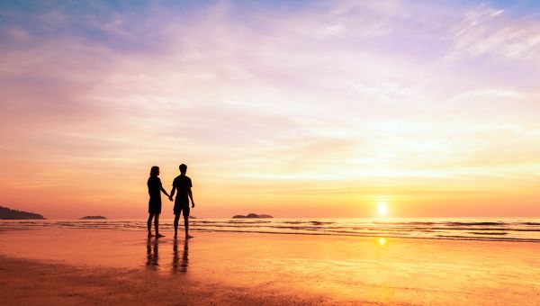 family, couple, beach