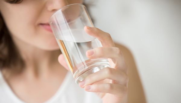 water, glass of water, drinking water, woman