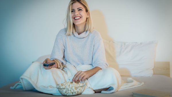 Woman watching television