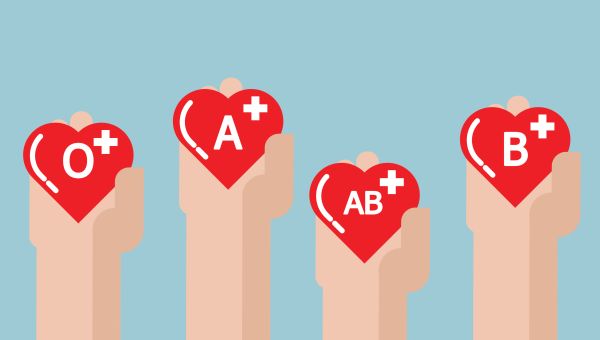 graphic showing blood types, different blood types, blood transfusion