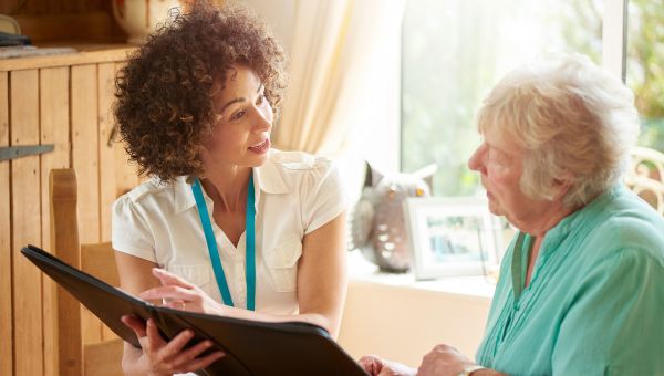 senior patient discussing future with medical professional