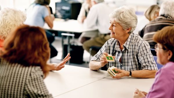 senior ladies enjoying a game of cards