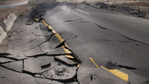 Cracked asphalt