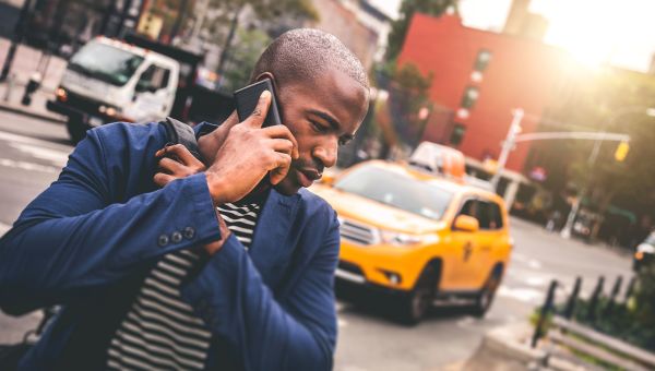 man talking on phone