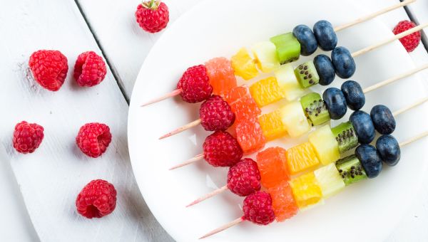 Fresh summer fruits on sticks