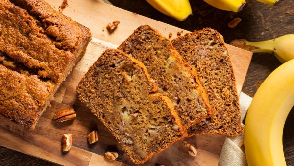 Homemade banana nut bread