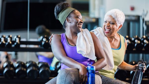 mother and daughter at the gym