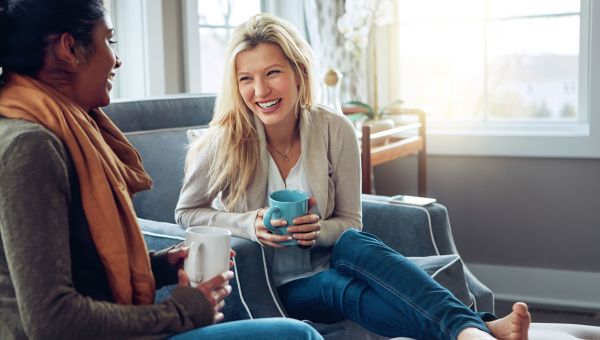 friends chatting over coffee