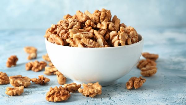 a bowl of walnuts