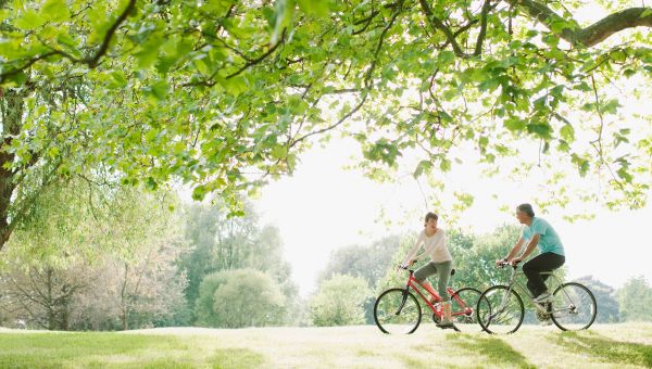 cycling in the park